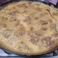 A picture of Moong dal kadhi pakoda.