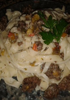 Una foto de Fideos a la crema