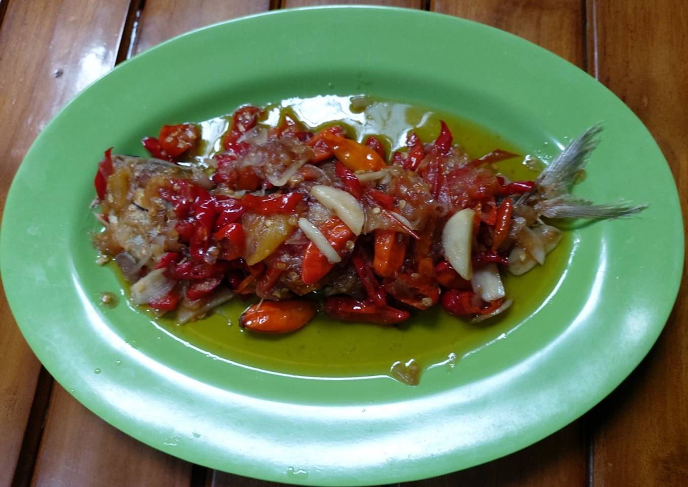 Ikan asin peda bumbu pedas