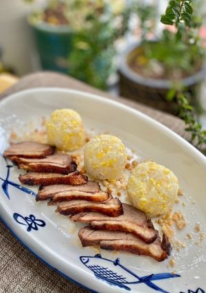 Hình của món Ức vịt nướng + xôi.