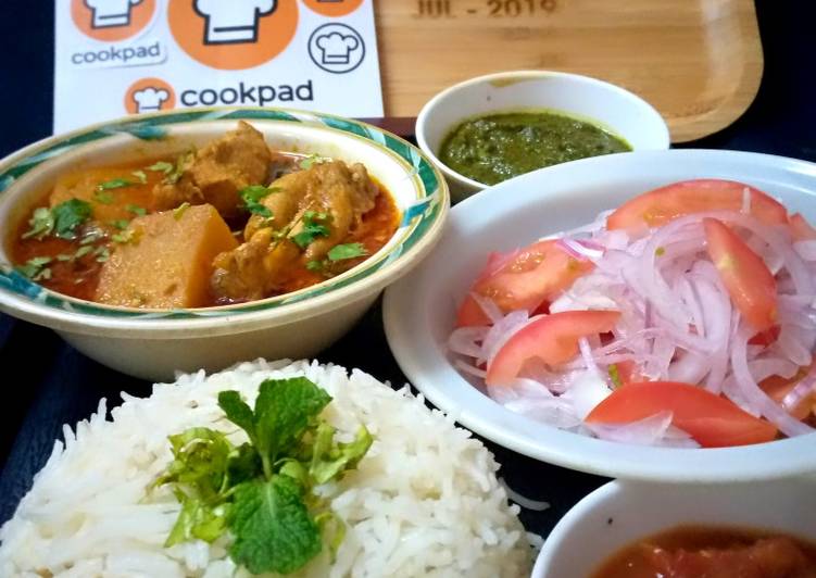 Steps to Make Award-winning Chicken Aaloo with Zeera Rice