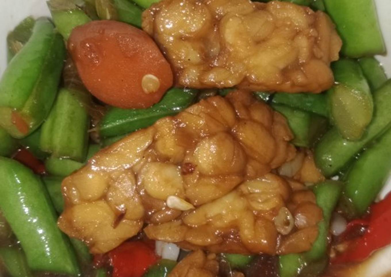 Tumis tempe sosis buncis