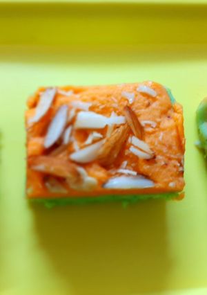 A picture of Kesar pista barfi❤.