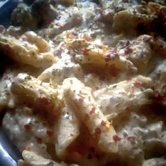 A picture of Cheesy White Sauce Italian Pasta.
