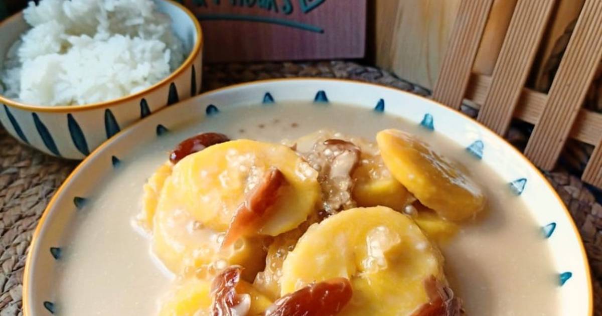 Resipi Pengat Pisang Tanduk Bersama Pulut oleh mamy_kitchen89 - Cookpad