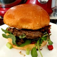 A picture of My Chilli, Salt & Peppered Beef Burger in a Bun. 😉.