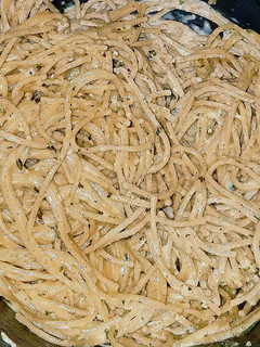A picture of Alfredo pasta.