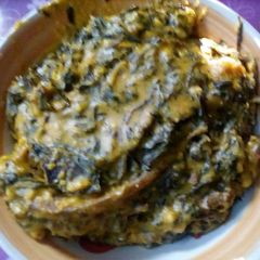 A picture of Bitter leaf soup.
