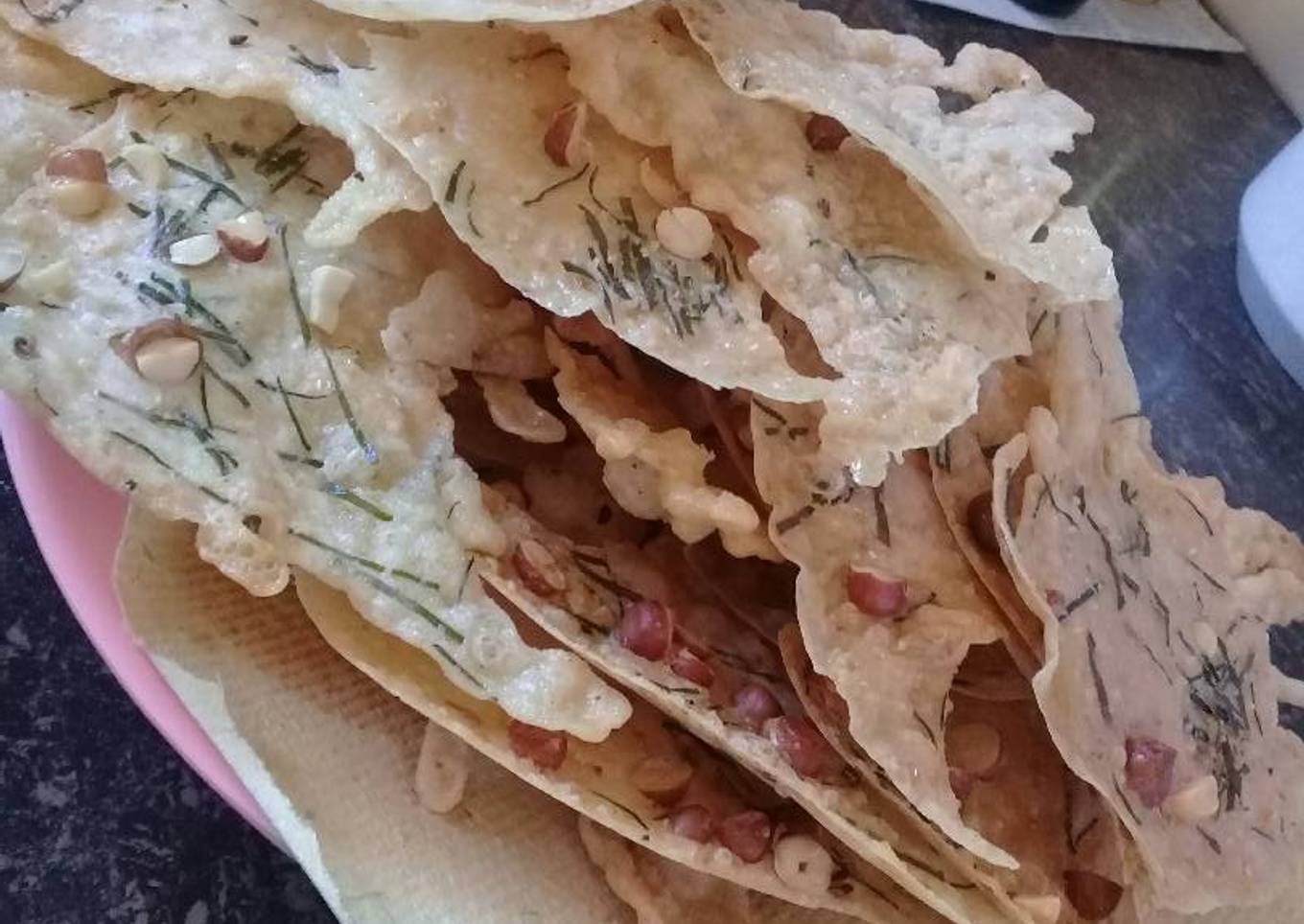 Peyek kacang tanah tanpa santan tanpa telur