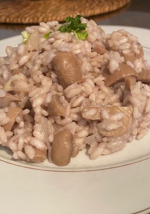 Una foto de Risotto de hongos