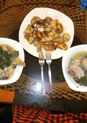A picture of Chicken veges.