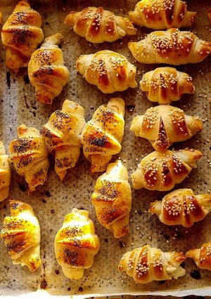 Foto di Cornetti di sfoglia al salmone