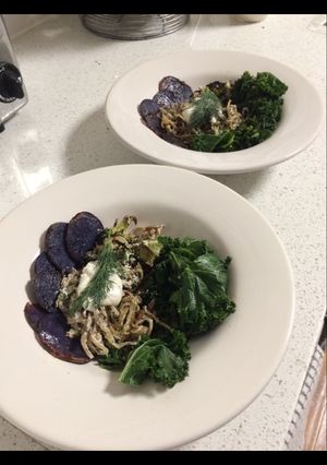A picture of Potato Noodles with Lemon Dill Alfredo.