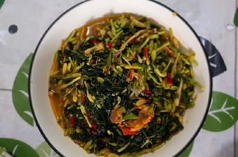 Resep Tumis bunga pepaya daun singkong yang Enak