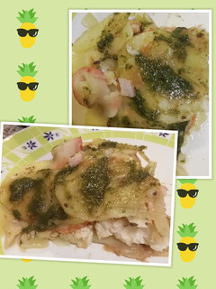 Una foto de Lenguado con papas express y one-pot