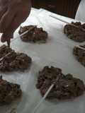 Paletas de cereal con chocolate