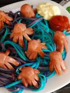 Una foto de Receta de Espaguetis de colores para niños