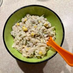 Cold tuna pasta salad 🥗 🌽🍋 A picture of Cold tuna pasta salad 🥗 🌽🍋.