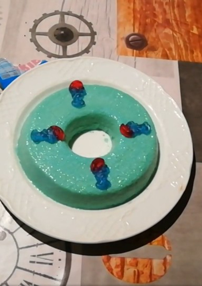 Una foto de Flan Pitufo