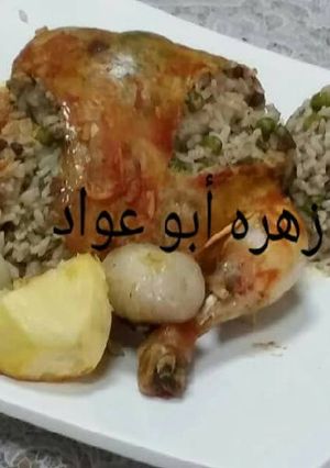صورة لوصفة دجاج محشي باللحمه والأرز