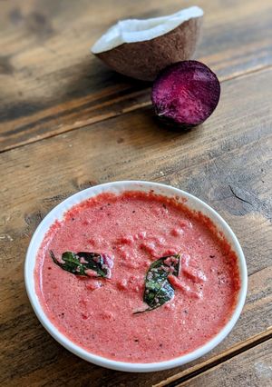 A picture of Beetroot Coconut Chutney.