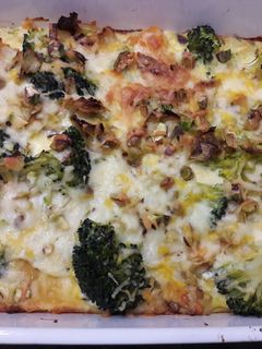 Una foto de Pastel de brócoli, calabaza y puerros