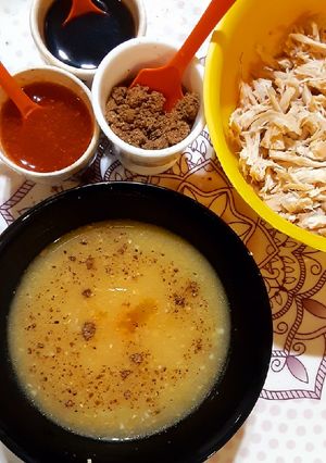 A picture of Chicken corn soup.