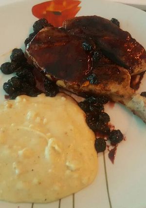 Una foto de Costilla de lomo de puerco en vino tinto