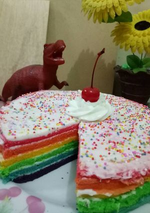 Foto resep Rainbow cake kukus