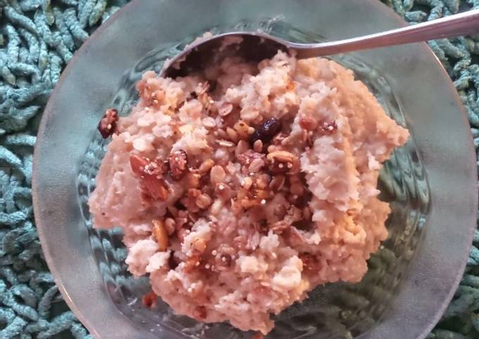 Oatmeal gula merah susu