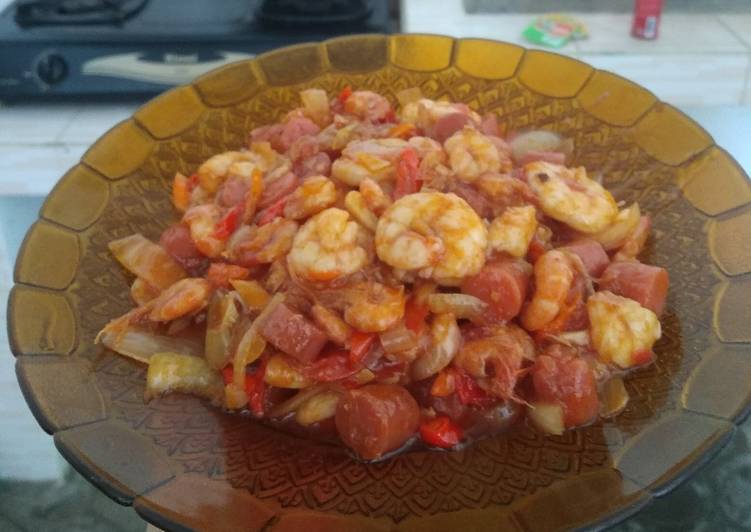 Resep Udang Sosis Asam Manis Sederhana Anti Gagal