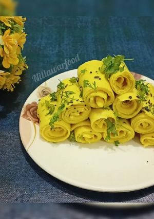 A picture of Gujarati khandvi.