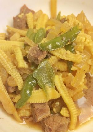 Foto resep Tumis Jagung Muda Sapi Cabe Ijo
