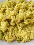 Risotto con avocado, limone e curcuma