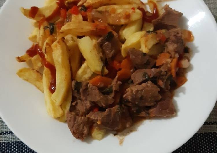 Simple Way to Make Any-night-of-the-week Fries and Beef