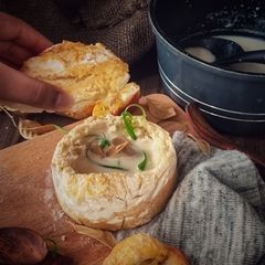 A picture of Cream of Mushroom soup.