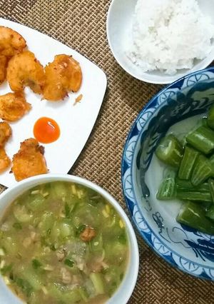 Hình của món Canh mướp nấu tép lạc rang.