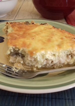Una foto de Quiche de pollo con champiñón