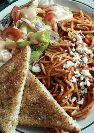 Una foto de Spaghetti simple o sopa seca