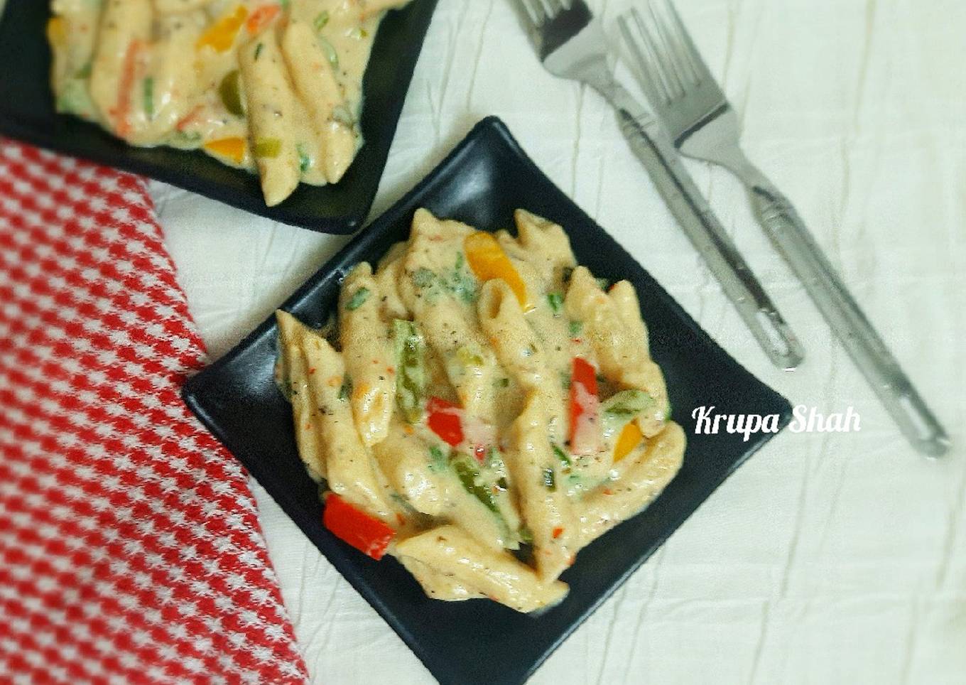 Penne pasta in healthy way