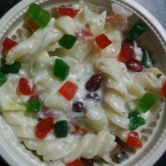 A picture of Sweet curd pasta salad.