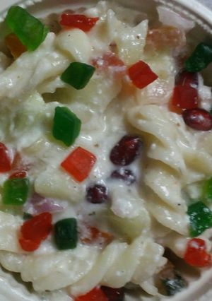 A picture of Sweet curd pasta salad.