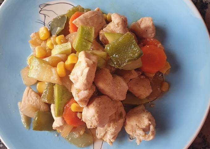 Pollo con verduras a mi 