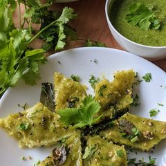 Coriander Dhokla A picture of Coriander Dhokla.