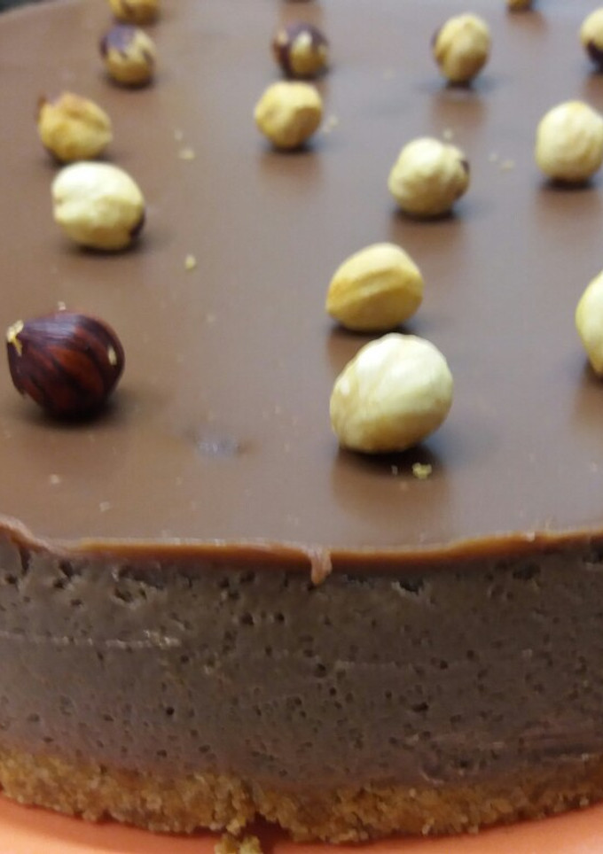 Una foto de Cheesecake de nutella sin horno