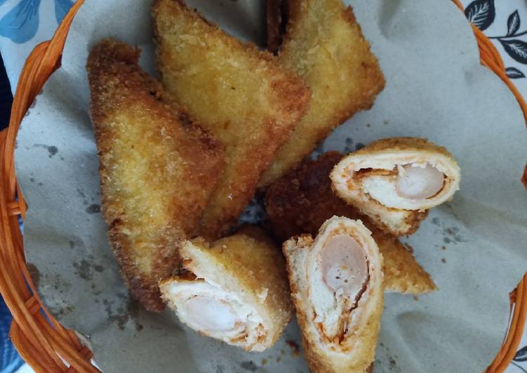 Resep masakan Roti Goreng Coklat &amp; Sosis Keju | Cara Membuat Roti Goreng Coklat &amp; Sosis Keju Yang Enak dan Simpel