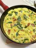 Fritata de espinafre com calabresa