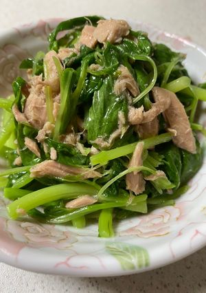 鮪魚罐頭🥫莧菜 的食譜成品照片