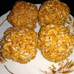 A picture of Chura ball / Flatten rice ball.