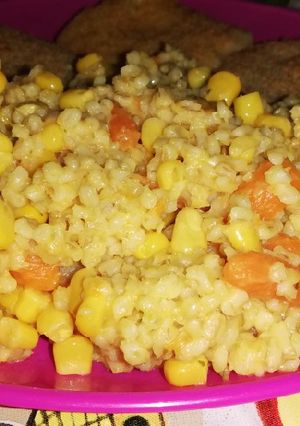 Bébirépás-kukoricás bulgur (köret) recept fotója